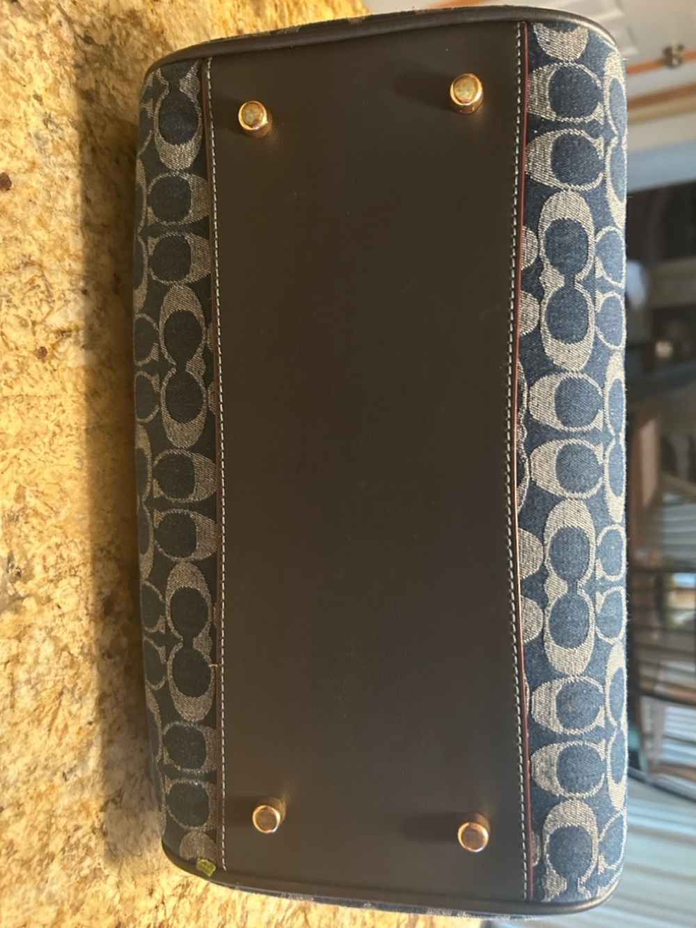 Large COACH Denim Rowan Satchel, EUC!! - Picture 5 of 10